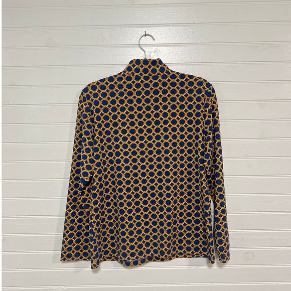 J McLaughlin Size XL Nylon Catalina Cloth Quarter Zip Pullover Chain Link Top - Picture 2 of 9